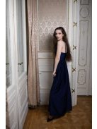 V-kivágású maxi ruha – sötétkék