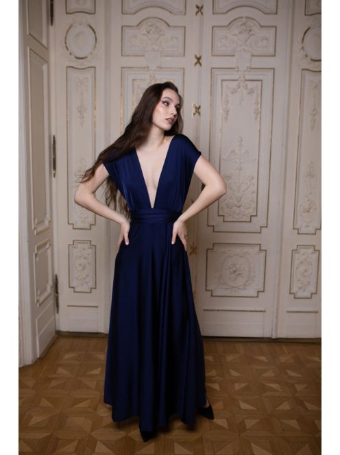  Sokféleképpen köthető maxi ruha – sötétkék