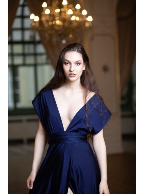 Sokféleképpen köthető maxi ruha – sötétkék