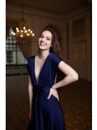 Sokféleképpen köthető maxi ruha – sötétkék