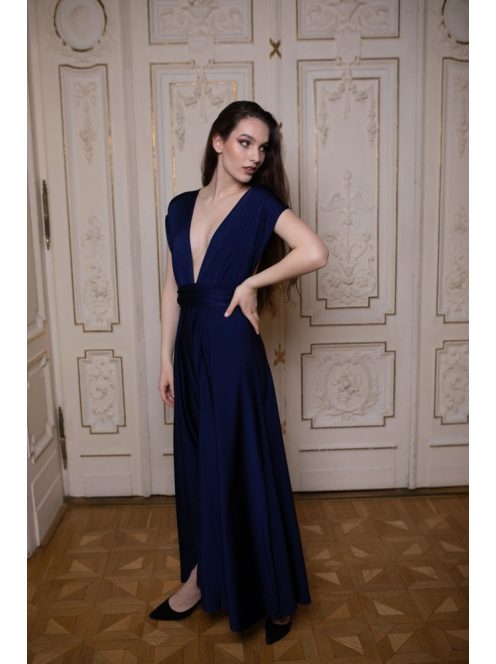  Sokféleképpen köthető maxi ruha – sötétkék