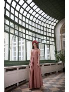 Csepp alakban kivágott maxi ruha – coffee cream 