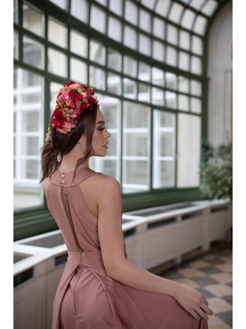 Csepp alakban kivágott maxi ruha – coffee cream 