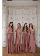 Szív kivágású maxi ruha – coffee cream 