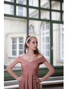 Szív kivágású maxi ruha – coffee cream 