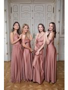 Szív kivágású maxi ruha – coffee cream 