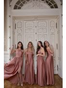 V-kivágású maxi ruha – coffee cream