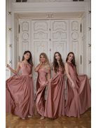 V-kivágású maxi ruha – coffee cream