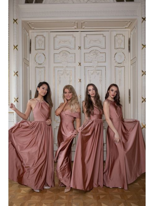 V-kivágású maxi ruha – coffee cream