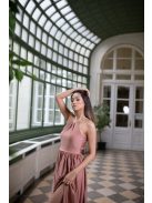 Elől-hátul zárt maxi ruha minden alkalomra, coffee cream színben. 