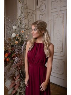 Bordó színű, egyméretes maxi ruha. Menyecske ruhának is!