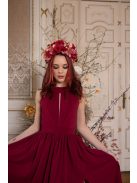 Csepp alakban kivágott maxi ruha – bordó 