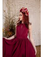 Csepp alakban kivágott maxi ruha – bordó 