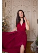 Elegáns bordó muszlin maxi szoknya ünnepélyes szettekhez. 