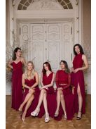 Elegáns bordó muszlin maxi szoknya ünnepélyes szettekhez. 