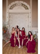 Elegáns bordó muszlin maxi szoknya ünnepélyes szettekhez. 