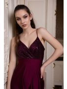 Abigél flitteres – bordó színű maxi ruha