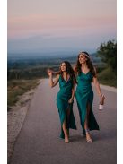 Kámzsás nyakú maxi ruha – zöld