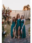 Kámzsás nyakú maxi ruha – zöld