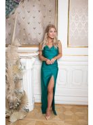 Kámzsás nyakú maxi ruha – zöld