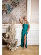 Kámzsás nyakú maxi ruha – zöld