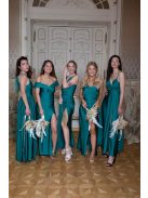 Kámzsás nyakú maxi ruha – zöld