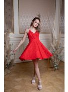 Mini csipke ruha– piros 