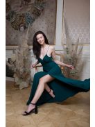  Abigél – sötétzöld muszlin maxi ruha