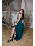 Abigél – sötétzöld muszlin maxi ruha