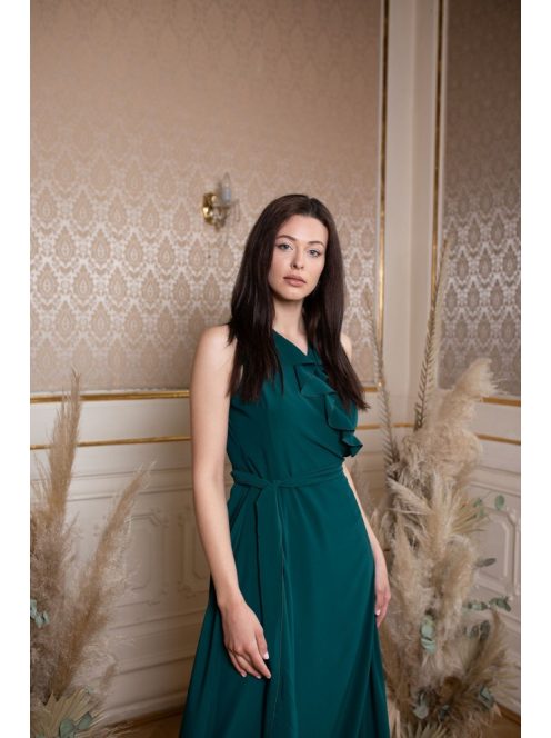 Átlapolós ruha – sötétzöld 