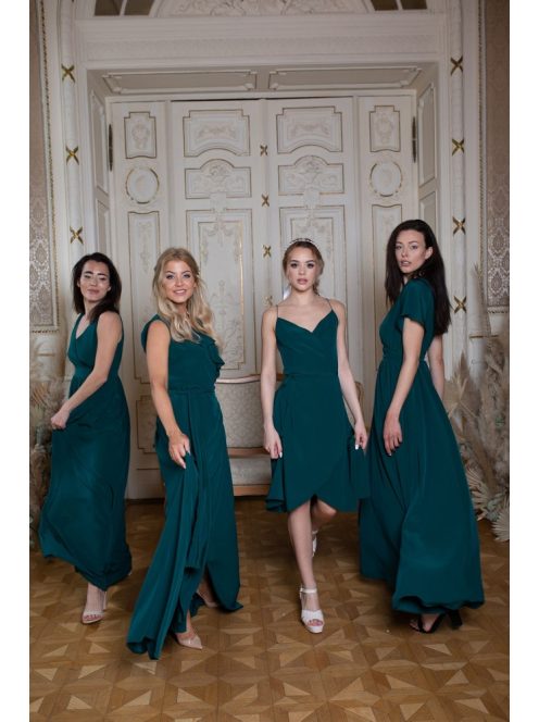 Átlapolós ruha – sötétzöld 