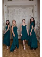 Átlapolós ruha – sötétzöld 