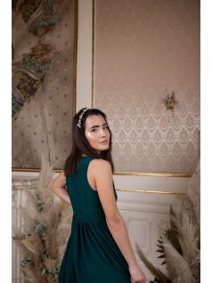 Maxi ruha átlapolt mellrésszel – sötétzöld