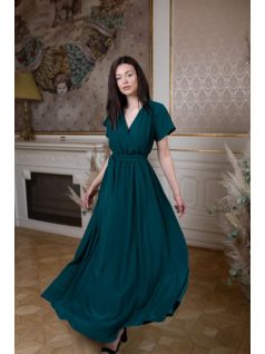 Rövid ujjas one-size ruha – sötétzöld     