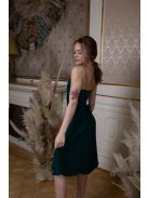 Átlapolt mini ruha – sötétzöld 