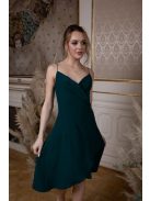 Átlapolt mini ruha – sötétzöld 