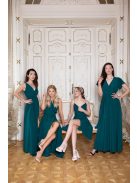 Átlapolt mini ruha – sötétzöld 