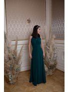  Csepp alakban kivágott maxi ruha – sötétzöld