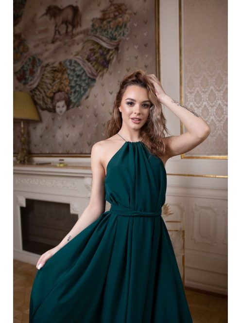One-size muszlin maxi ruha – sötétzöld