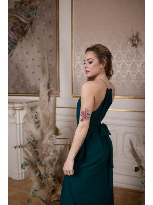 One-size muszlin maxi ruha – sötétzöld