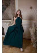 One-size muszlin maxi ruha – sötétzöld