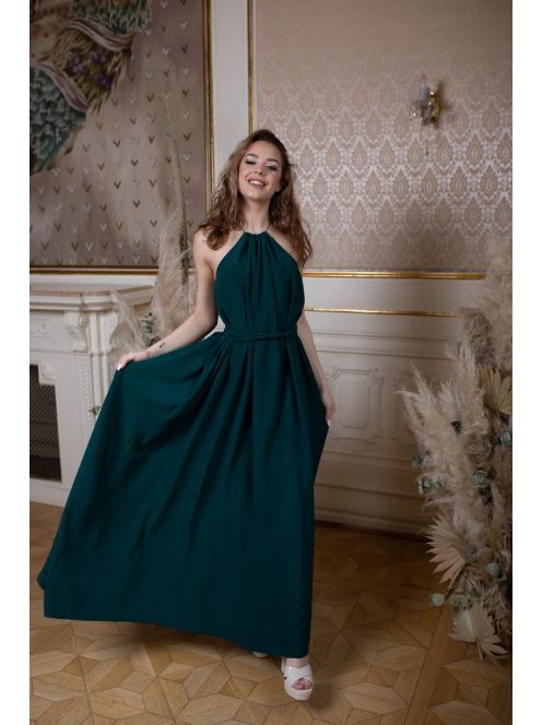 One-size muszlin maxi ruha – sötétzöld