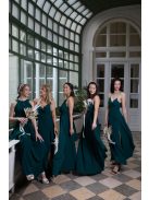 One-size muszlin maxi ruha – sötétzöld