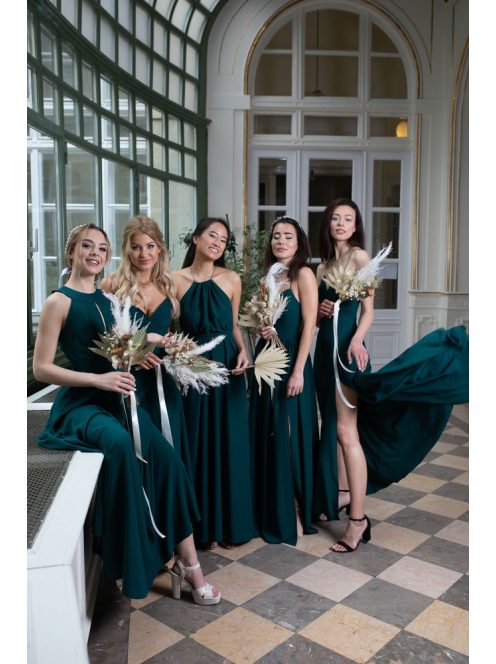 One-size muszlin maxi ruha – sötétzöld