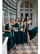 Hátnélküli muszlin maxi ruha – sötétzöld