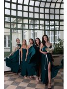 Hátnélküli muszlin maxi ruha – sötétzöld