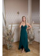 Átlapolt maxi ruha – sötétzöld 