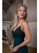  Abigél csipke maxi ruha – sötétzöld