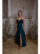 Abigél csipke maxi ruha – sötétzöld