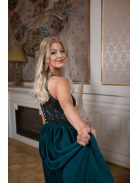 Csipke crop-top – sötétzöld